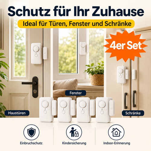 4er set tür fenster alarm - 4er,